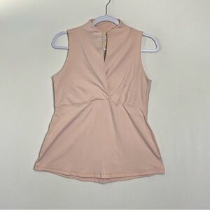 Lululemon Deep V Whisper Tank Blush Pink Sz 4 Y2K Rare Color Yoga Pilates Gym